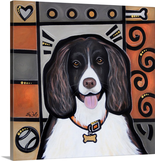 'English Springer Spaniel Pop Art' by Diethild Painting Print on Canvas Harriet Bee 