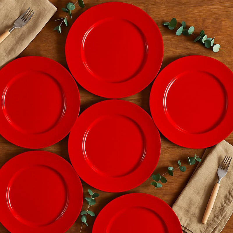 Assiette plate en mélamine 11 po Alicio, Rouge