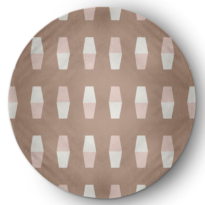 Tapis mauve intérieur / extérieur Flatweave, Rond 5 pi