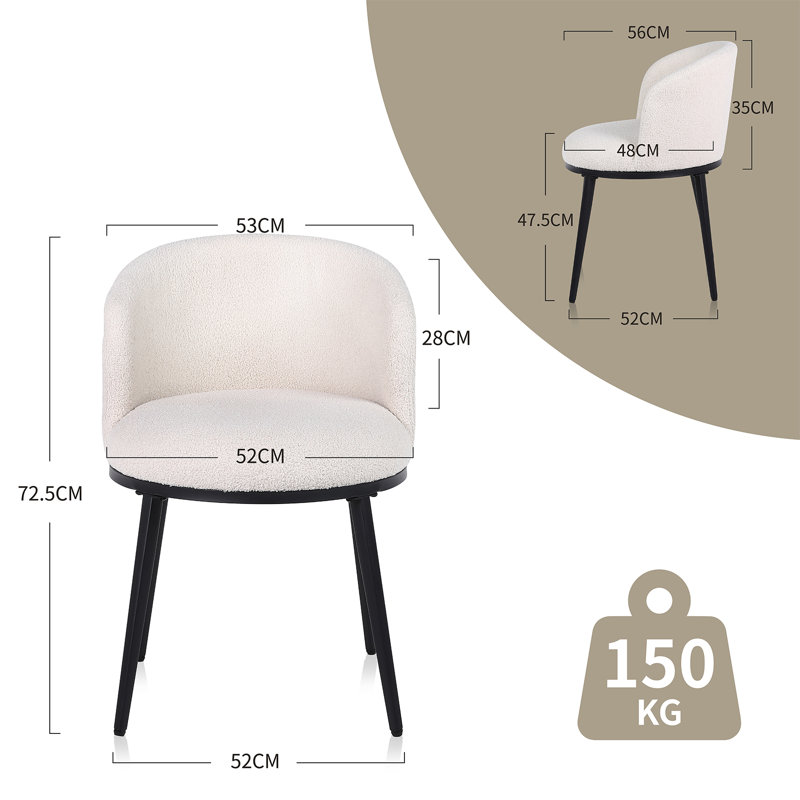 47.5cm H Velvet Upholstered Metal Spindle Side Chair in Brown