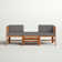 Acacia Patio Sofa with Cushions and Ottoman