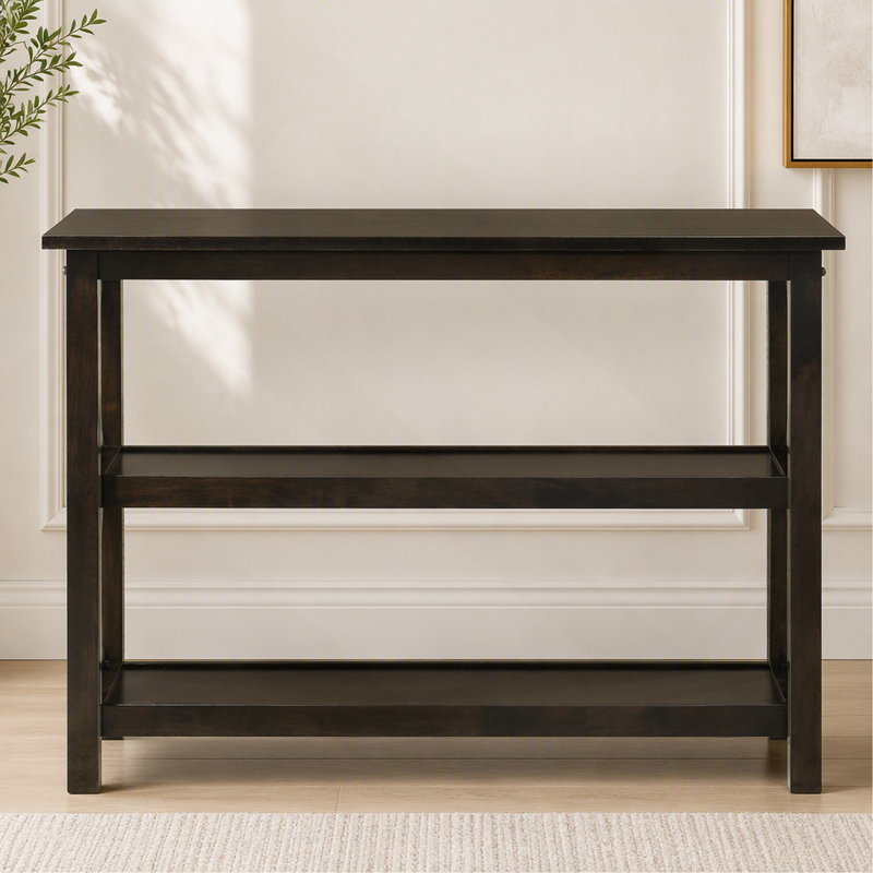 Deep Merlot Console Table with 2-shelf