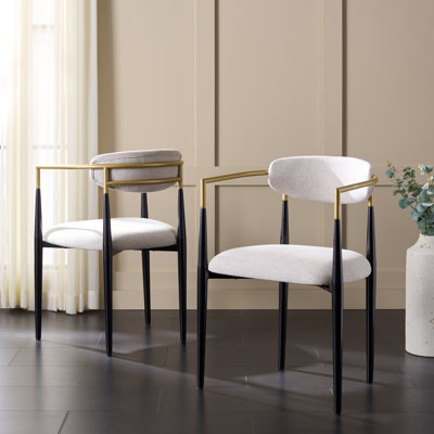 Schutt Upholstered Metal Dining Armchairs
