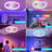 19.7 Inches Fan Light Rgb Color Lights Three Color Temperature 6-Speed Adjustable Wind Power Positive And Negative Rotation