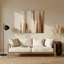 Art mural abstrait en métal beige 89-1037330511