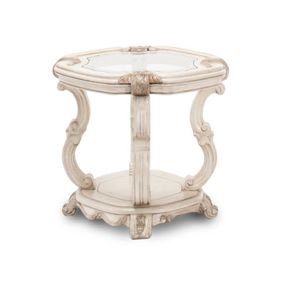 Innocenza Platine De Royale End Table with Storage