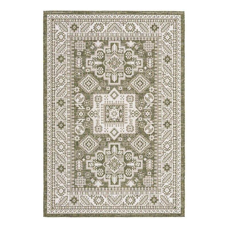 Tapis intérieur / extérieur brun Anarsja Southwestern, Rectangle 6 pi x 9 pi