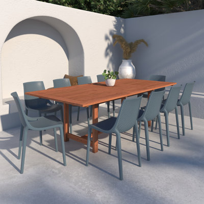 Anautica 10 - Person Patio Dining Set with Rectangular Table