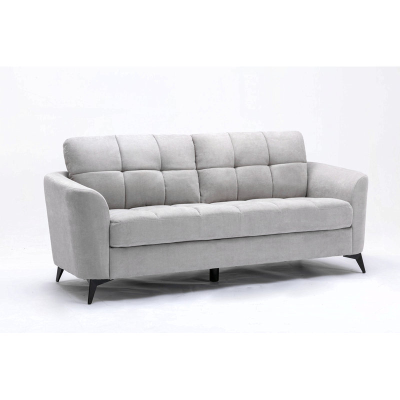 Canapé en tissu tissé 79 po Callie, Gris clair