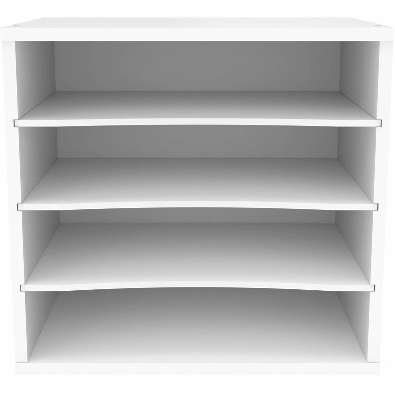 Reagan 4 Tier Paper and File Organizer with Removable Shelve, White