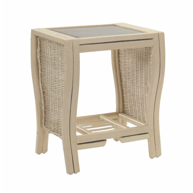 Macy Glass Top End Table