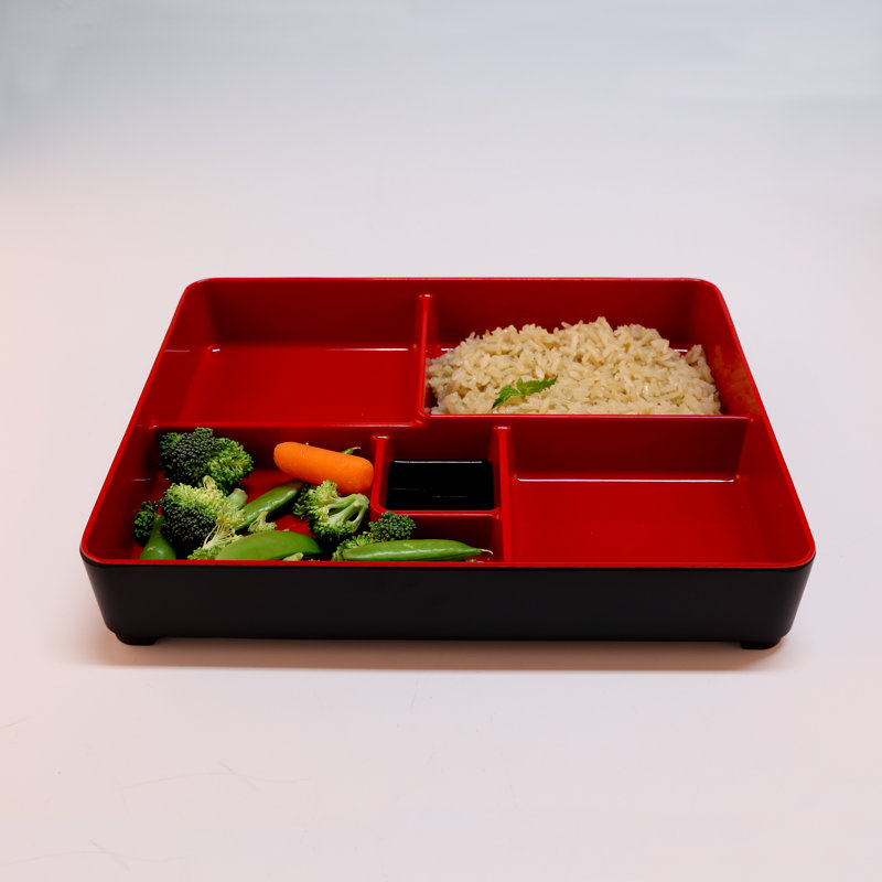 Boîte à bento deux tons Karma, Noir / Rouge