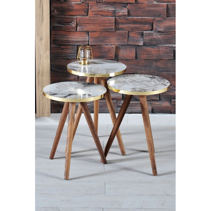 Annabel 14cm Console Table, White Marble
