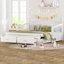 Lit de jour en bois avec couchette, lit de jour extensible avec deux tiroirs de rangement-987636752