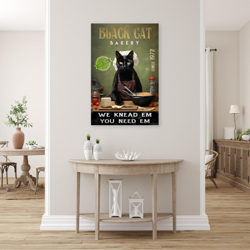 «Black Cat Bakery» sur impression sur toile, H 20 po x l 16 po x P 1,25 po