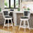 Swivel Upholstered Counter Stool with Solid Wood Frame-820862595-814318230