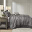 Ensemble de literie de luxe 5 pièces, jacquard réversible, grand lit, décor gris moderne