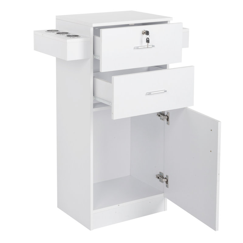 Armoire de salon de beauté Wetherbee, Blanc