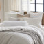 Ensemble de housse de couette 3 pièces en mélange de coton gris côtelé