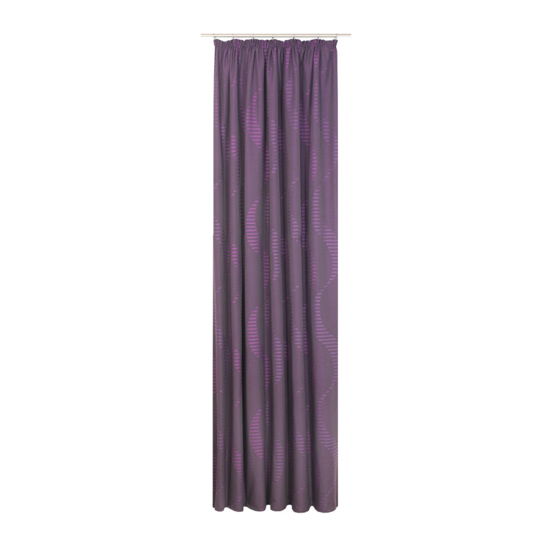 Pearson Pencil Pleat, Single Curtain, opaque, 132cm Width x 255cm Drop, Purple