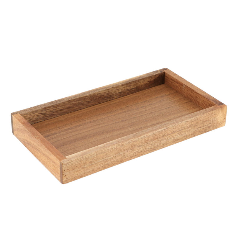 Acacia Wood and Black Metal 6-Piece Bathroom Accessory Set