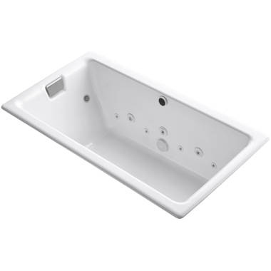 Kohler 72 x 36 Whirlpool Porcelain Enameled Cast Iron Bathtub with Heater  | Wayfair