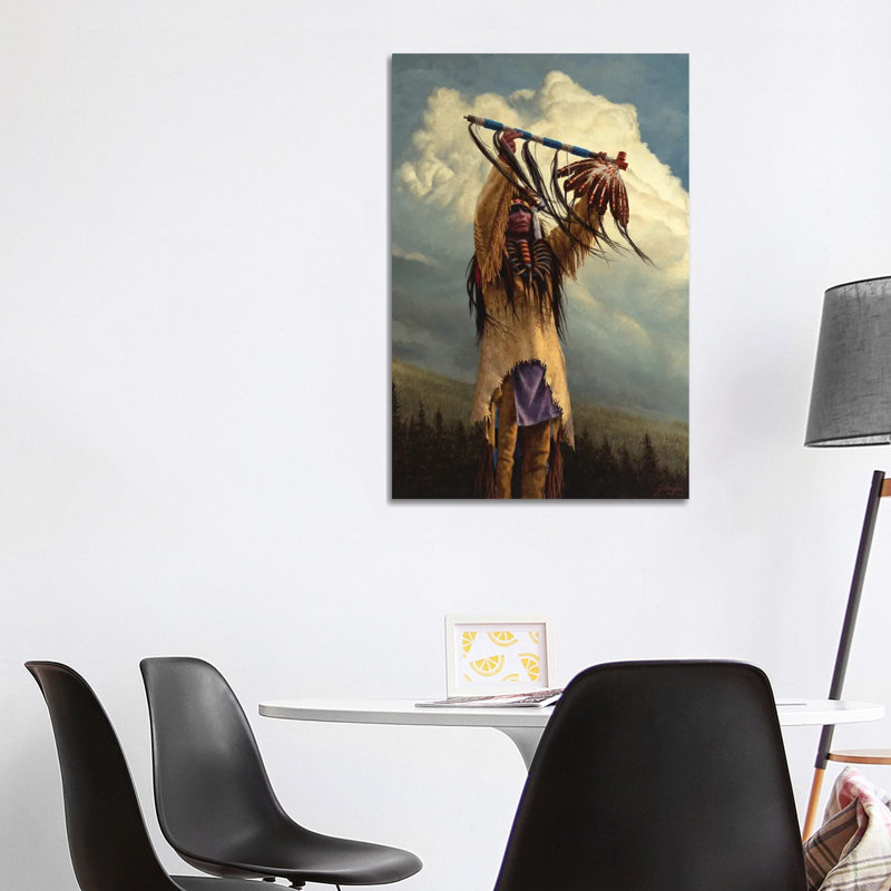 Keeper Of The Sacred Pipe by Joe Velazquez - Wrapped Canvas Painting, 101.6 cm H x 66.04 cm W x 1.91 cm D