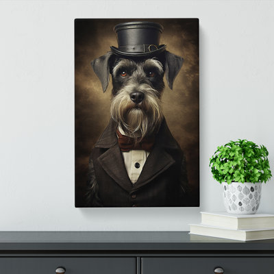 Schnauzer Gothic Art - Wrapped Canvas