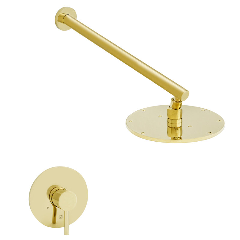 Complete Shower System with Rough-in Valve, Polished Gold