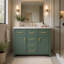 Meuble-lavabo Bathroon sans lavabo, armoire de salle de bain simple autoportante moderne avec 4 tiroirs et 2 armoires, armoire de rangement pour la salle de bain, meuble-lavabo avec cadre en bois massif seulement (Évier non inclus)