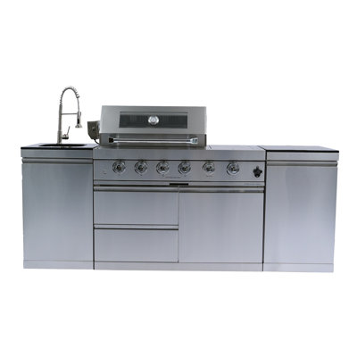 SC2408A 85-Inch 4-Burner Natural Gas Grill Island with Stainless Steel Burners and cETL Listing
