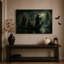 «Three Witches in Boat at Moonlit Swamp Halloween», art mural sur toile-1990722139
