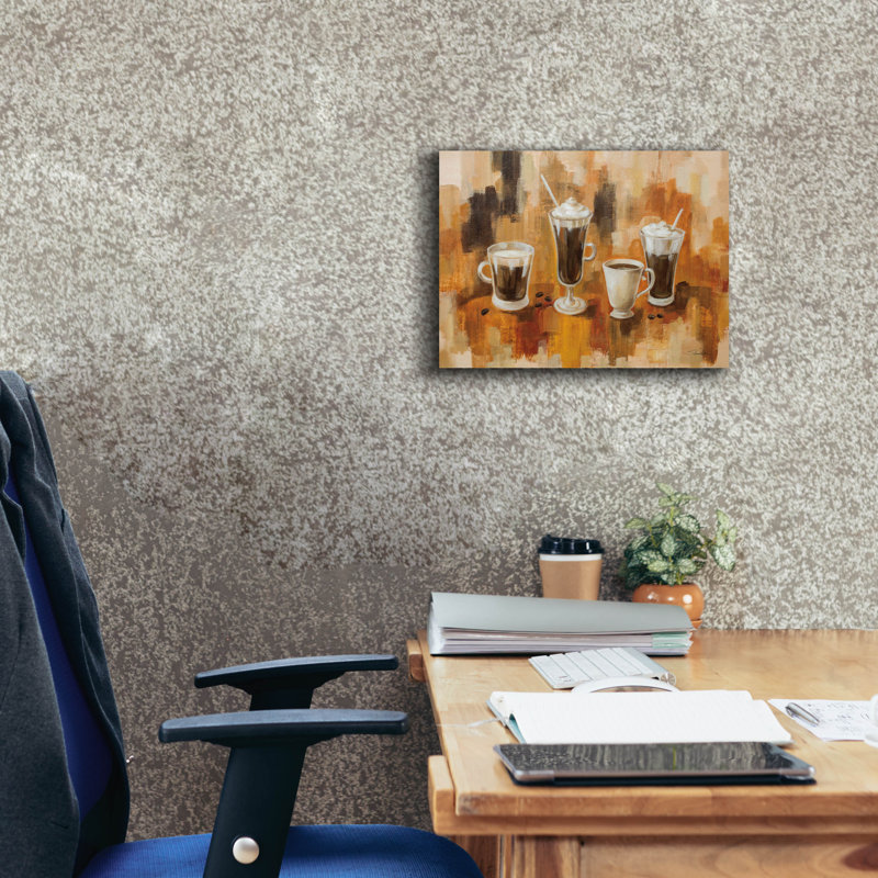  «Abstract Coffee 1» par Silvia Vassileva, art mural sur toile, 16 po x 12 po, H 12 po x l 16 po