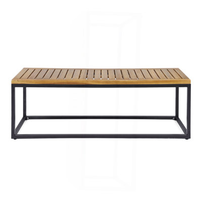Industrial Wood And Metal Bench by 17 Stories