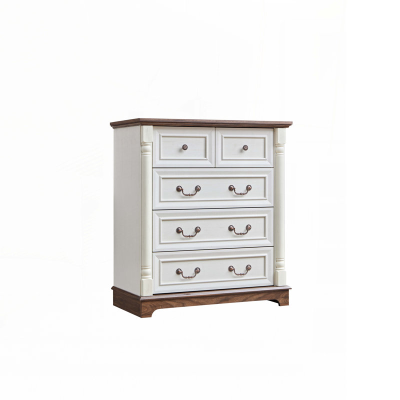 Wood Storage 5 Drawer Dresser Chest