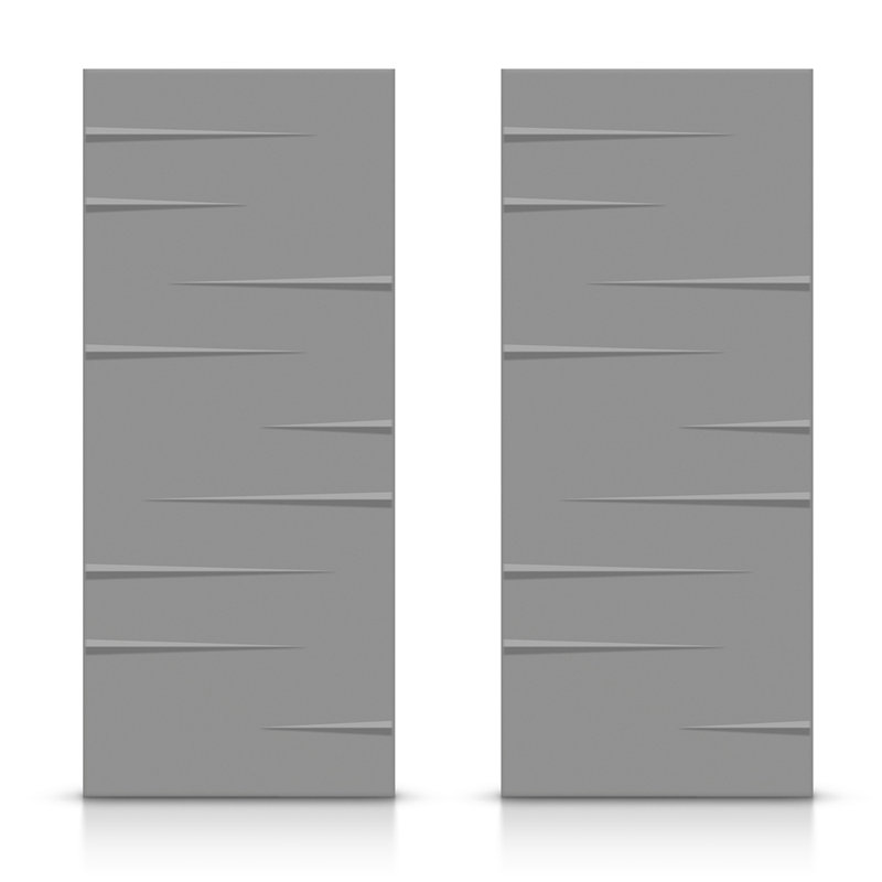 Portes de placard coulissantes à panneaux, Gris clair, 72 po x 80 po