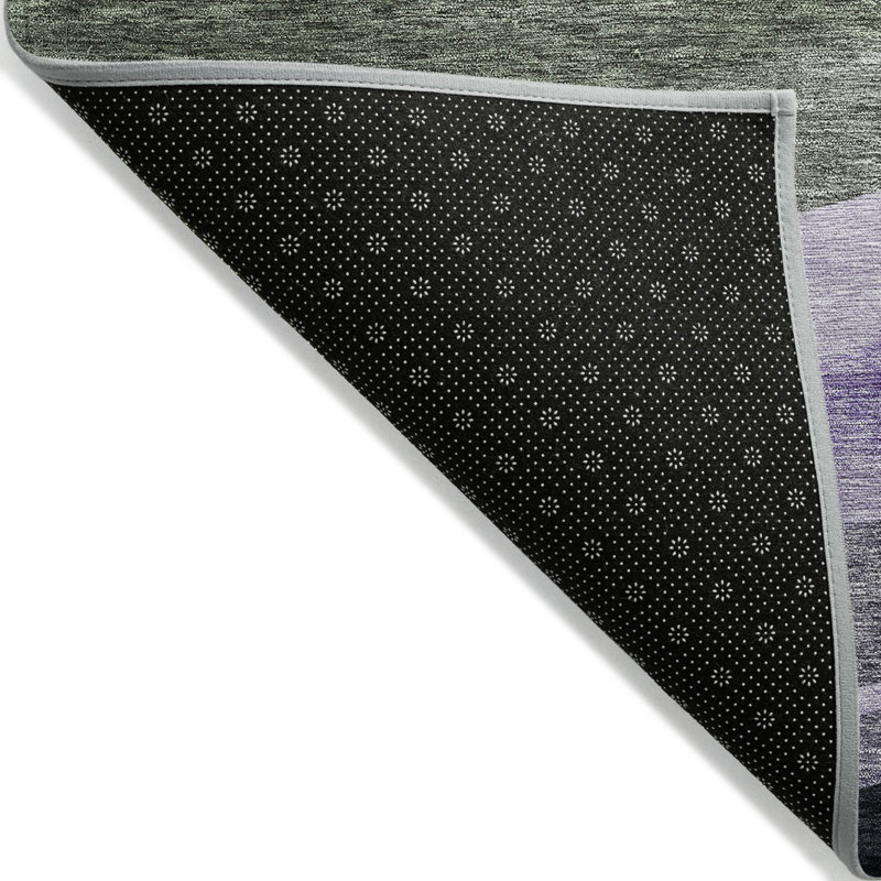 Tapis d'extérieur lavable abstrait vert artichaut 8 pi x 10 pi vert et noir