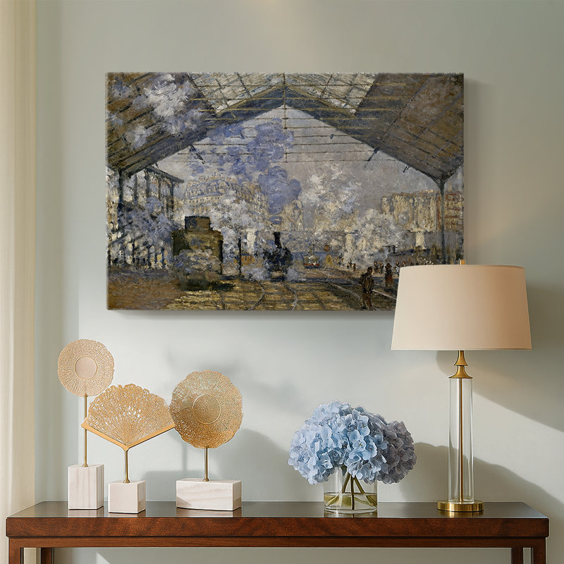 The Gare Saint-Lazare-Claude Monet-Gallery Wrapped Canvas-1877, 32 x 48