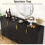 Buffet de luxe avec rangement et portes géométriques
