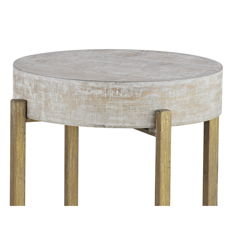 Table de bout en bois Collin, Blanc