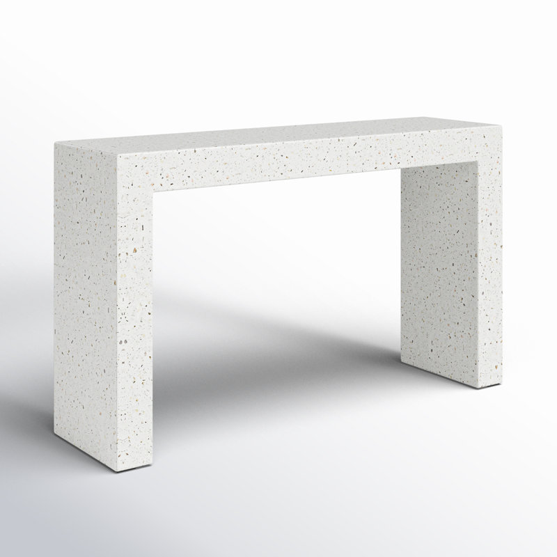 Kareen 55'' Console Table, Ivory Terrazo