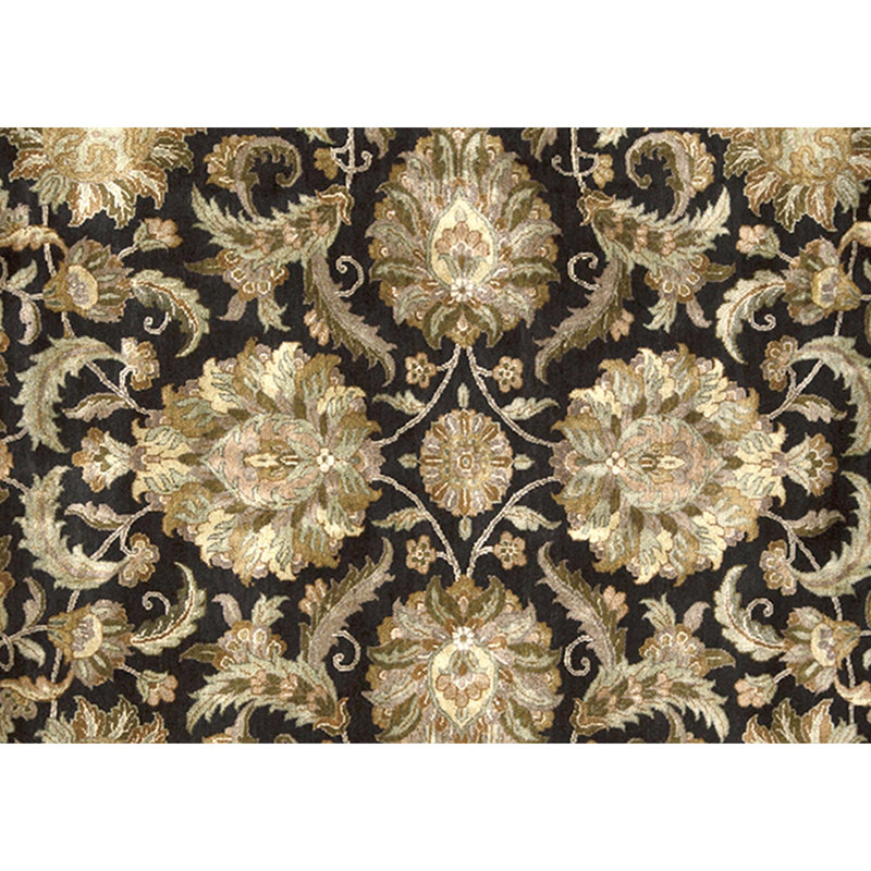 High-Quality Hand-Knotted Black And Red Area Rug