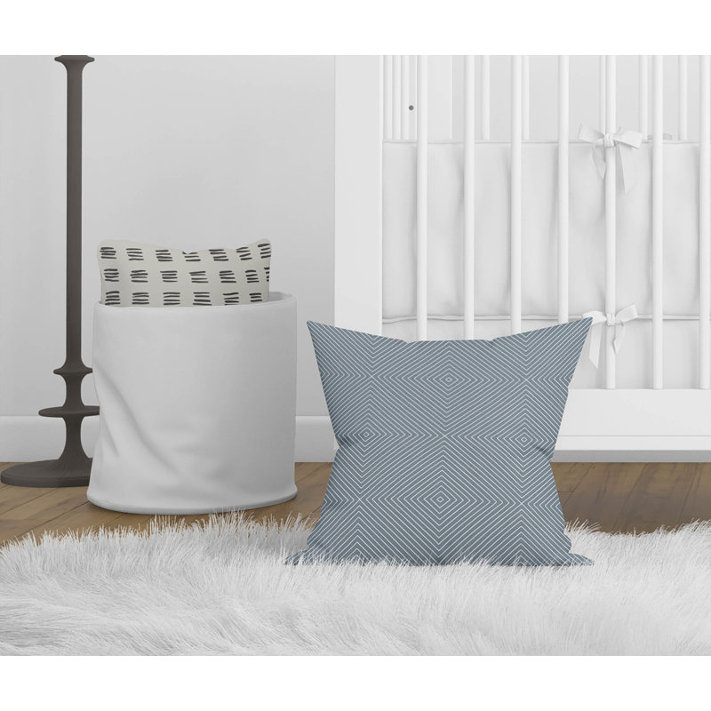 Coussin Eye, H 20 po x l 20 po, Chevron bleu