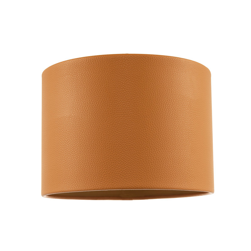 Classic Forest Faux Leather Lamp Shade With Inner Cotton Lining By , Orange