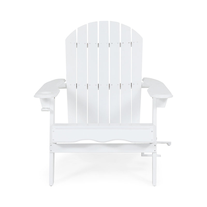 Chaise Adirondack pliante en bois massif Southwark, Blanc