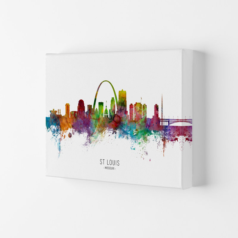 St Louis Missouri Skyline by Michael Tompsett - Print, Wrapped Canvas, 29.7cm H x 42cm W x 4cm D