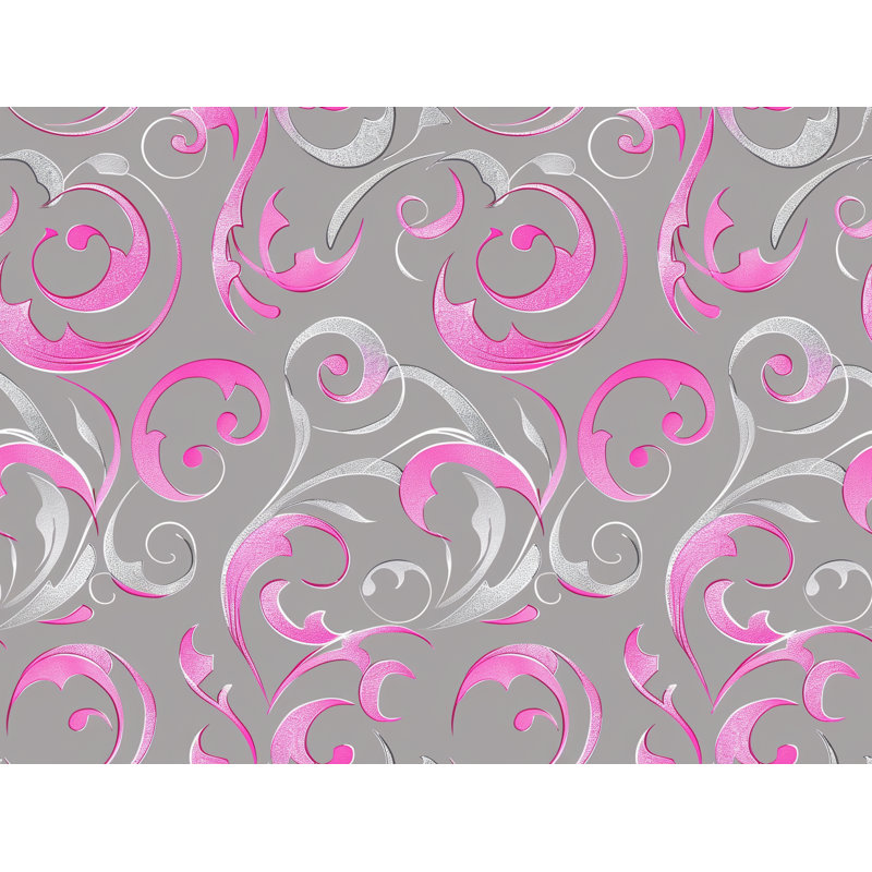 Silver Flourish Illustration Quilted Floral Comforter, Queen Comforter