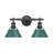 Orwell 2-Light Vanity Light in Pewter with Pine Green-1977714442