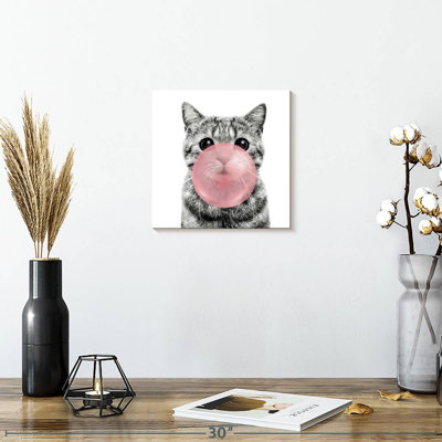 Kitty Bubble Gum Canvas Print