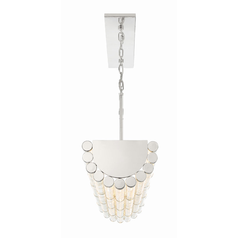 Libby Langdon For Crystorama Elliot 6 Light Polished Nickel Linear Chandelier